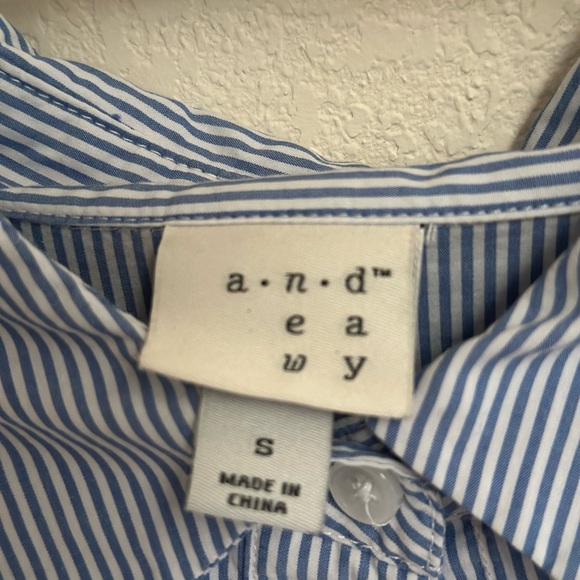 A New Day Blue and White Striped Shirt - Picture 2 of 3